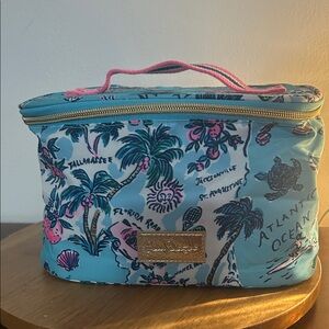 Lilly Pulitzer Blue and Pink Florida Print Bag